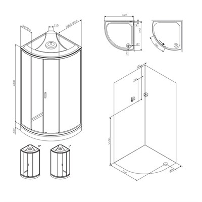 Душевая кабина 100x100 см, без гидромассажа AM.PM X-Joy W88C-401-100WT W88C-401-100WT - фото 54424