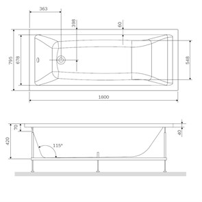 Каркас для ванны 180х80 см AM.PM Gem W93A-180-080W-R W93A-180-080W-R